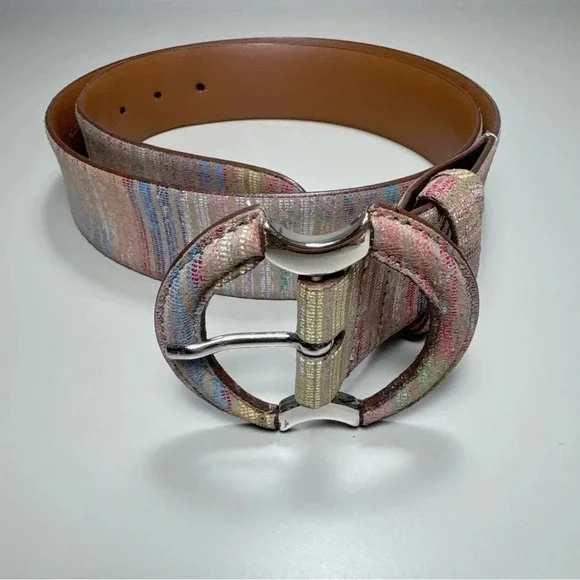 Antica Pelletteria Roma Genuine Leather Multicolor Belt - Picture 2 of 8